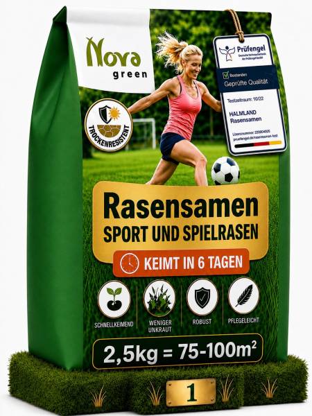 Premium Rasensamen Sport&Spiel 2,5kg = 100m² schnellkeimend