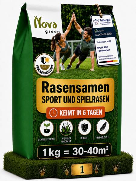 Premium Rasensamen Sport&Spiel 1kg = 40m² schnellkeimend