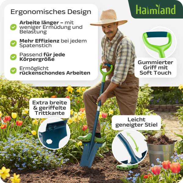 Profi Wurzelspaten – scharfe Zähne & konkave Spitze für harte Böden